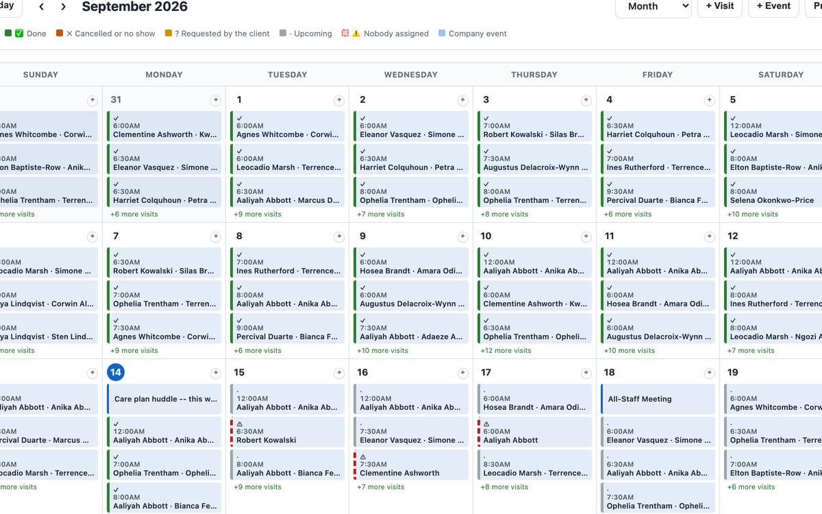 Scheduling calendar