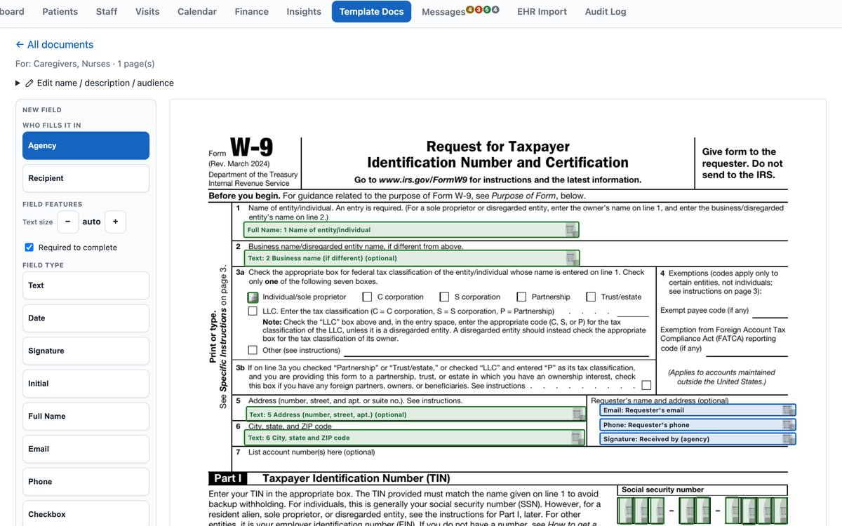 Fillable form editor